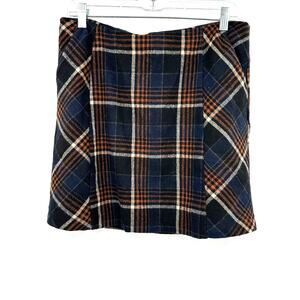 Mittoshop Size Large Skirt Black Plaid‎ Mini Pockets Academic Workwear School